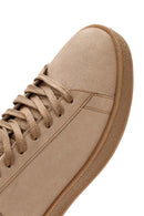 Erkek Bej Bağcıklı Süet Deri Sneaker | Derimod Erkek Bej Bağcıklı Süet Deri Sneaker | Derimod