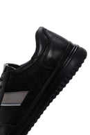 Erkek Siyah Bağcıklı Deri Sneaker | Derimod Erkek Siyah Bağcıklı Deri Sneaker | Derimod