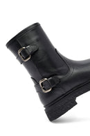 Woman Black Zippered Leather Boat | Derimod Woman Black Zippered Leather Boat | Derimod