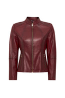 Lydia Women's Red Regular Short Leather Jacket | Derimod Lydia Women's Red Regular Short Leather Jacket | Derimod