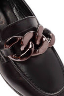Kadın Siyah Aksesuar Detaylı Deri Maskülen Loafer | Derimod Kadın Siyah Aksesuar Detaylı Deri Maskülen Loafer | Derimod