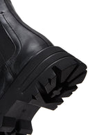 Women's Black Thick Soled Chelsea Leather Flat Boots | Derimod Women's Black Thick Soled Chelsea Leather Flat Boots | Derimod