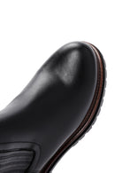 Woman Black Thick Sole Leather Chelsea Boots | Derimod Woman Black Thick Sole Leather Chelsea Boots | Derimod