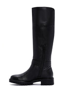 Geox Women's Black Zippered Leather Boots | Derimod Geox Women's Black Zippered Leather Boots | Derimod