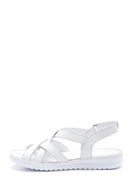 Kadın Beyaz Deri Comfort Sandalet | Derimod Kadın Beyaz Deri Comfort Sandalet | Derimod
