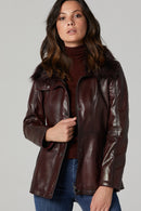 Gaby Women's Leather Jacket | Derimod Gaby Women's Leather Jacket | Derimod