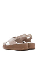 Women's Mink Strapped Thick Soled Leather Comfort Sandals | Derimod Women's Mink Strapped Thick Soled Leather Comfort Sandals | Derimod