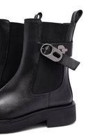 Woman Black Thick Sole Leather Chelsea Boots | Derimod Woman Black Thick Sole Leather Chelsea Boots | Derimod