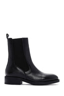 Women's Black Leather Zippered Chelsea Boots | Derimod Women's Black Leather Zippered Chelsea Boots | Derimod
