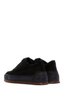 Men's Black Thick Sole Nubuck Leather Casual Sneaker | Derimod Men's Black Thick Sole Nubuck Leather Casual Sneaker | Derimod