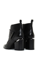 Women's Black Leather Heeled Boots | Derimod Women's Black Leather Heeled Boots | Derimod