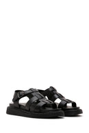 Kadın Siyah Deri Comfort Sandalet | Derimod Kadın Siyah Deri Comfort Sandalet | Derimod