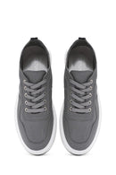 Erkek Gri Bağcıklı Deri Sneaker | Derimod Erkek Gri Bağcıklı Deri Sneaker | Derimod