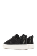 Men's Black Lace-up Thick-Sole Leather Sneaker | Derimod Men's Black Lace-up Thick-Sole Leather Sneaker | Derimod