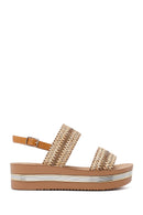 Women's Brown Thick Soled Braided Sandals | Derimod Women's Brown Thick Soled Braided Sandals | Derimod