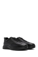 Erkek Siyah Bağcıklı Deri Casual Sneaker | Derimod Erkek Siyah Bağcıklı Deri Casual Sneaker | Derimod