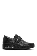 Women's Black Strappy Wedge Heel Leather Comfort Shoes | Derimod Women's Black Strappy Wedge Heel Leather Comfort Shoes | Derimod