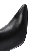 Women's Black Zippered Thin Heeled Leather Boots | Derimod Women's Black Zippered Thin Heeled Leather Boots | Derimod