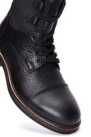 Men's Black Leather Zippered Boots | Derimod Men's Black Leather Zippered Boots | Derimod