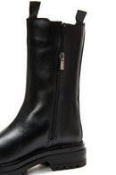 Women's Black Leather Zippered Chelsea Boots | Derimod Women's Black Leather Zippered Chelsea Boots | Derimod