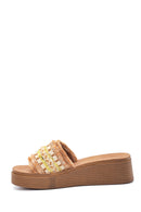 Women's Tan Thick Soled Slippers | Derimod Women's Tan Thick Soled Slippers | Derimod