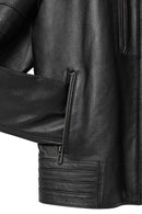 Howard Men's Black Leather Jacket | Derimod Howard Men's Black Leather Jacket | Derimod