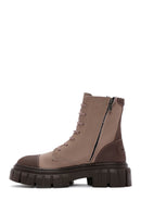 Women's Mink Leather Zippered Boots | Derimod Women's Mink Leather Zippered Boots | Derimod