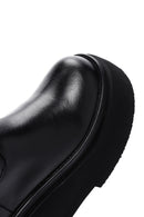 Women's Black Thick Soled Zippered Leather Boots | Derimod Women's Black Thick Soled Zippered Leather Boots | Derimod