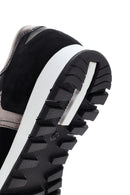 Women's Black Suede Leather Detailed Sneaker | Derimod Women's Black Suede Leather Detailed Sneaker | Derimod