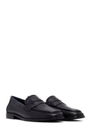 Woman Black Leather Loafers | Derimod Woman Black Leather Loafers | Derimod