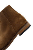 Men's Tan Suede Leather Zippered Boots | Derimod Men's Tan Suede Leather Zippered Boots | Derimod