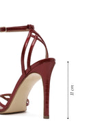 Women's Red Ankle Strap Thin High Heel Patent Leather Sandals | Derimod Women's Red Ankle Strap Thin High Heel Patent Leather Sandals | Derimod