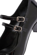 Women's Black Double Buckle Thick Heel Patent Leather Mary Jane Shoes | Derimod Women's Black Double Buckle Thick Heel Patent Leather Mary Jane Shoes | Derimod