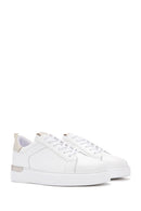 Erkek Beyaz Bağcıklı Deri Sneaker | Derimod Erkek Beyaz Bağcıklı Deri Sneaker | Derimod
