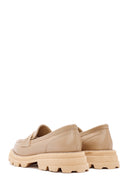 Women's Beige Thick Soled Leather Masculine Loafer | Derimod Women's Beige Thick Soled Leather Masculine Loafer | Derimod