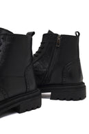 Men's Black Zippered Leather Boots | Derimod Men's Black Zippered Leather Boots | Derimod