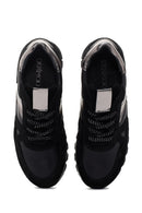 Women's Black Suede Leather Detailed Sneaker | Derimod Women's Black Suede Leather Detailed Sneaker | Derimod