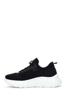 Women's Black Thick Soled Fabric Sneaker | Derimod Women's Black Thick Soled Fabric Sneaker | Derimod