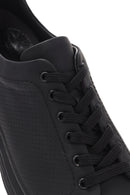 Erkek Siyah Bağcıklı Deri Sneaker | Derimod Erkek Siyah Bağcıklı Deri Sneaker | Derimod