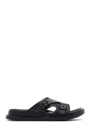 Men's Black Buckled Slippers | Derimod Men's Black Buckled Slippers | Derimod