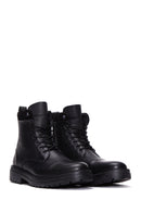 Men's Black Leather Zippered Casual Boots | Derimod Men's Black Leather Zippered Casual Boots | Derimod