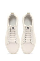 Erkek Beyaz Bağcıklı Deri Sneaker | Derimod Erkek Beyaz Bağcıklı Deri Sneaker | Derimod