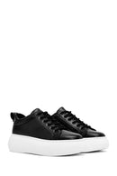 Women's Black Lace-Up Thick Soled Sneaker | Derimod Women's Black Lace-Up Thick Soled Sneaker | Derimod