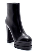 Women's Leather Platform Heeled Boots | Derimod Women's Leather Platform Heeled Boots | Derimod
