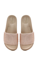 Woman Pink Stone Slippers | Derimod Woman Pink Stone Slippers | Derimod