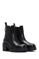 Women's Black Leather Heeled Boots | Derimod Women's Black Leather Heeled Boots | Derimod