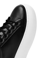 Women's Black Lace-Up Thick Soled Sneaker | Derimod Women's Black Lace-Up Thick Soled Sneaker | Derimod