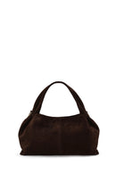 Woman Dark Mink Long Strap Suede Shoulder Bag | Derimod Woman Dark Mink Long Strap Suede Shoulder Bag | Derimod