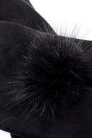 Women's Black Suede Leather Gloves | Derimod Women's Black Suede Leather Gloves | Derimod