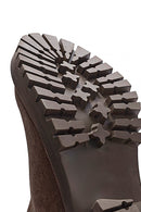 Women's Brown Chunky Heel Suede Leather Boots | Derimod Women's Brown Chunky Heel Suede Leather Boots | Derimod